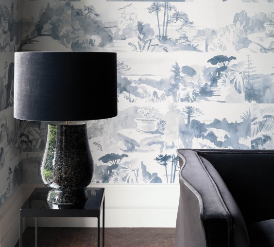 Панно Paint and Paper Library Tresco Abbey Gardens Blue Blood 0393AGBLUEB фото в интерьере